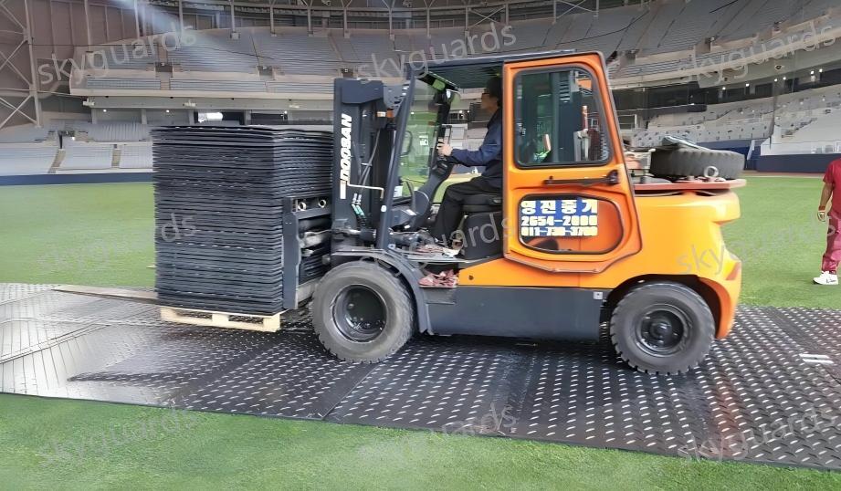 Skyguards ground protection mats used on Korea concert events