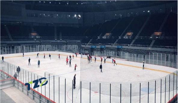 Ice Rink Dasher Board Installation at Lize Mall, Beijing